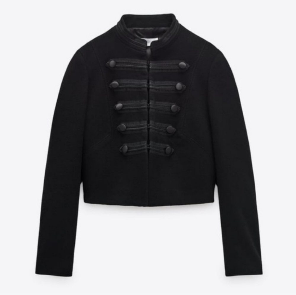 Zara Black Military Style Jacket